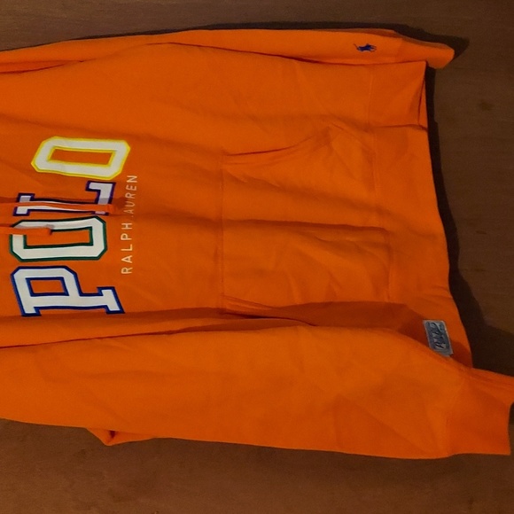 Polo Ralph Lauren ombre logo fleece hoodie in bright orange - Picture 3 of 4